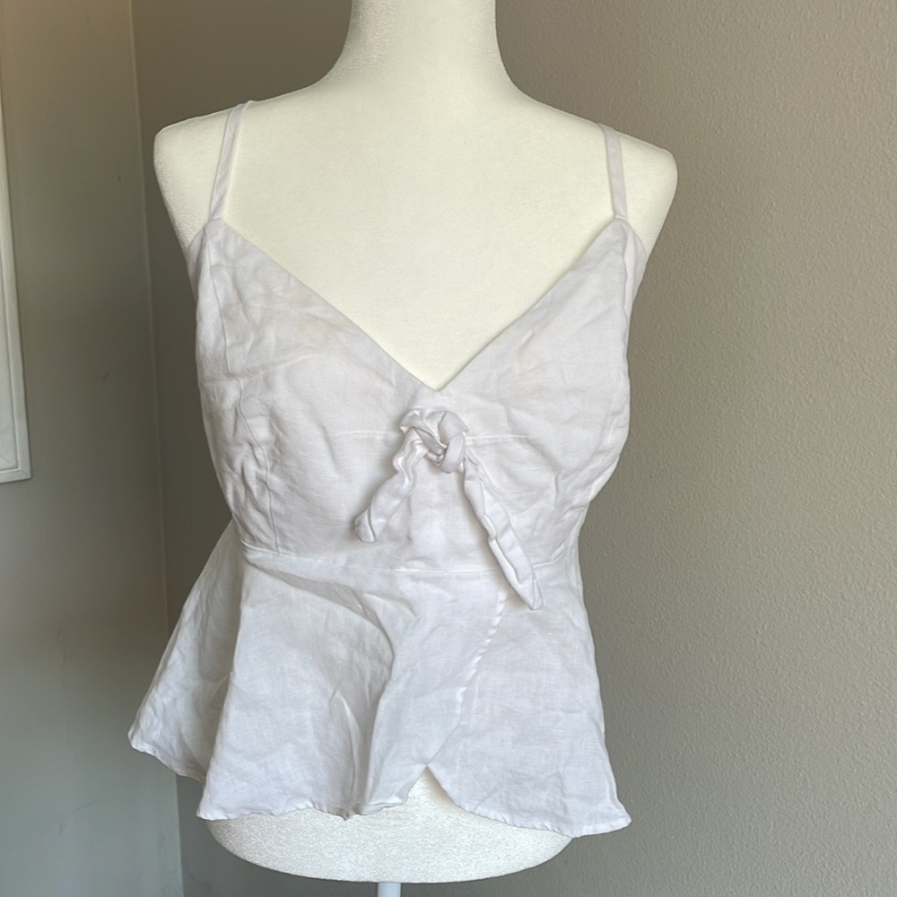 Forever 21 White Asymmetrical Tie Front Camisole Size 2X